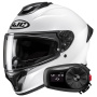 Casque Integral HJC C71 Pearl White + Kit Bluetooth 5S Solo