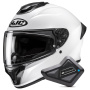 Casque Integral HJC C71 Pearl White + Kit Bluetooth BT Mini