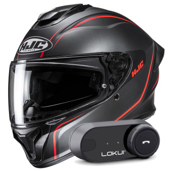 Casque Integral HJC C71 Quez MC1SF + Kit Bluetooth Lokui K30