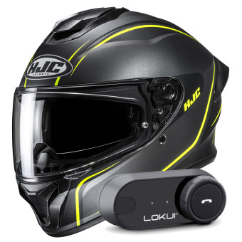 Casque Integral HJC C71 Quez MC3HSF + Kit Bluetooth Lokui K30