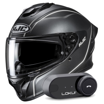 Casque Integral HJC C71 Quez MC5SF + Kit Bluetooth Lokui K30