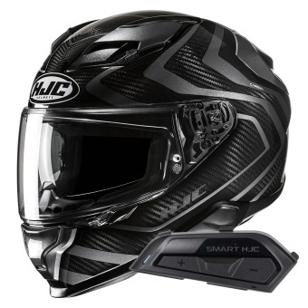 Casque Integral HJC F71 Carbon Nevio MC5 + Kit Bluetooth Smart 21B Flat Black