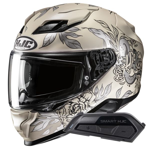 Casque Integral HJC F71 Eliz MC9SF + Kit Bluetooth Smart 21B Flat Black