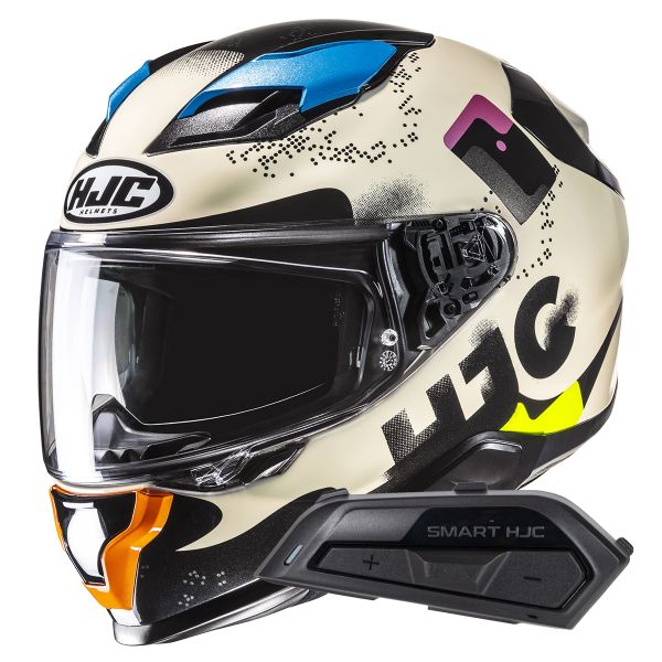Casque Integral HJC F71 Faco MC28 + Kit Bluetooth Smart 21B Flat Black