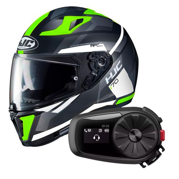 Pack Casque + Kit bluetooth et HJC i70 Elim MC4HSF + Kit