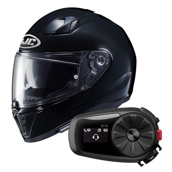 Pack Casque + Kit bluetooth et HJC i70 Metal Black + Kit