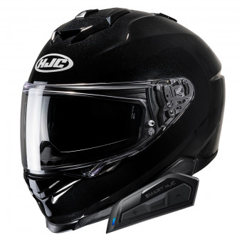 Casque Integral HJC i71 Metal Black + Kit Bluetooth Smart 21B