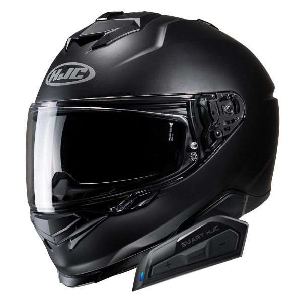 Casque Integral HJC i71 Semi Flat Black + Kit Bluetooth Smart 21B Casque Integral HJC i71 Semi Flat Black + Kit Bluetooth Smart 21B