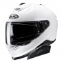 Casque Integral HJC i71 Semi Flat Pearl White + Kit Bluetooth Smart 21B