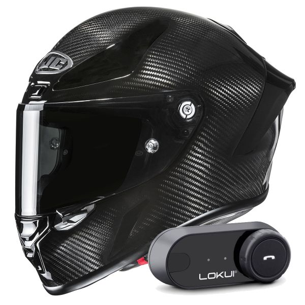 Casque Integral HJC RPHA 1 V2 Carbon Black + Kit Bluetooth Lokui K30