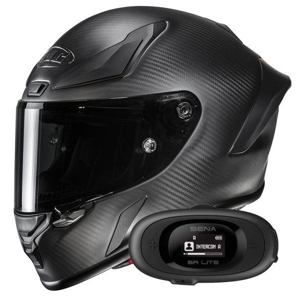 Casque Integral HJC RPHA 1 V2 Carbon Matte Black + Kit bluetooth 5R Lite