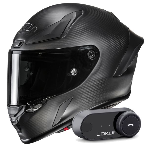 Casque Integral HJC RPHA 1 V2 Carbon Matte Black + Kit Bluetooth Lokui K30