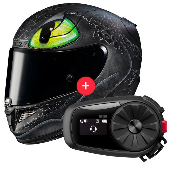 Casque Integral HJC RPHA 11 Toothless Universal + Kit Bluetooth 5S