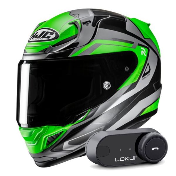 Casque Integral HJC RPHA 12 Brels MC4HSF + Kit Bluetooth Lokui K30