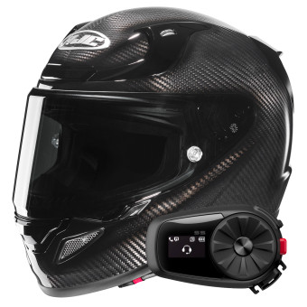 Casque Integral HJC RPHA 12 Carbon Black+Kit Bluetooth 5S Solo