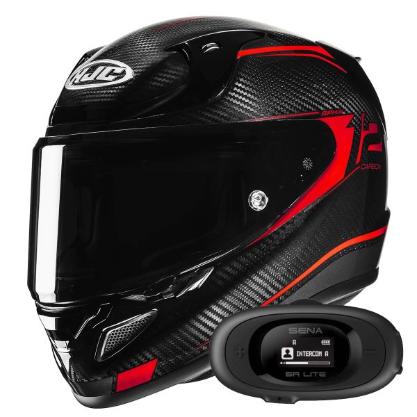 Casque Integral HJC RPHA 12 Carbon Keres MC1 + Kit bluetooth 5R Lite Solo Casque Integral HJC RPHA 12 Carbon Keres MC1 + Kit bluetooth 5R Lite Solo