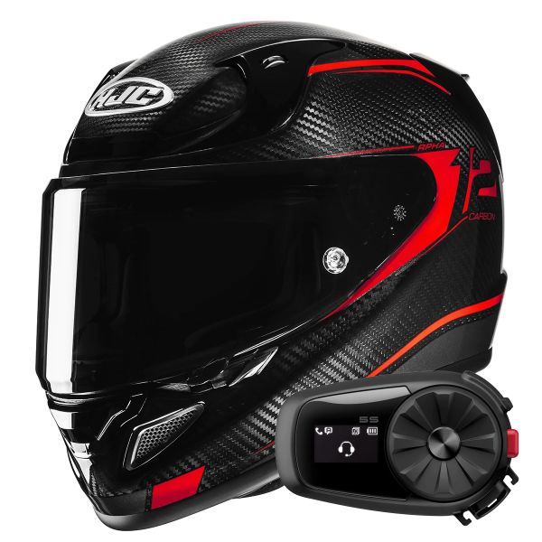 Casque Integral HJC RPHA 12 Carbon Keres MC1 + Kit Bluetooth 5S Solo Casque Integral HJC RPHA 12 Carbon Keres MC1 + Kit Bluetooth 5S Solo