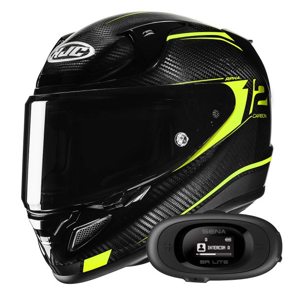 Casque Integral HJC RPHA 12 Carbon Keres MC3H + Kit bluetooth 5R Lite Solo