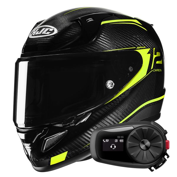 Casque Integral HJC RPHA 12 Carbon Keres MC3H + Kit Bluetooth 5S Solo