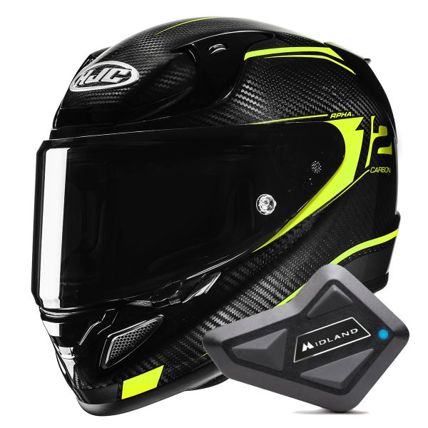 Casque Integral HJC RPHA 12 Carbon Keres MC3H + Kit Bluetooth BT Mini