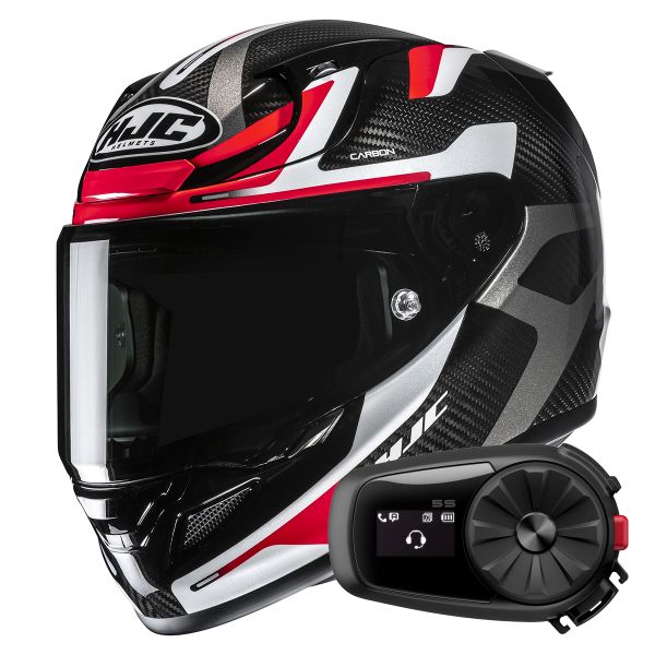 Casque Integral HJC RPHA 12 Carbon Xentra MC1 + Kit Bluetooth 5S Solo