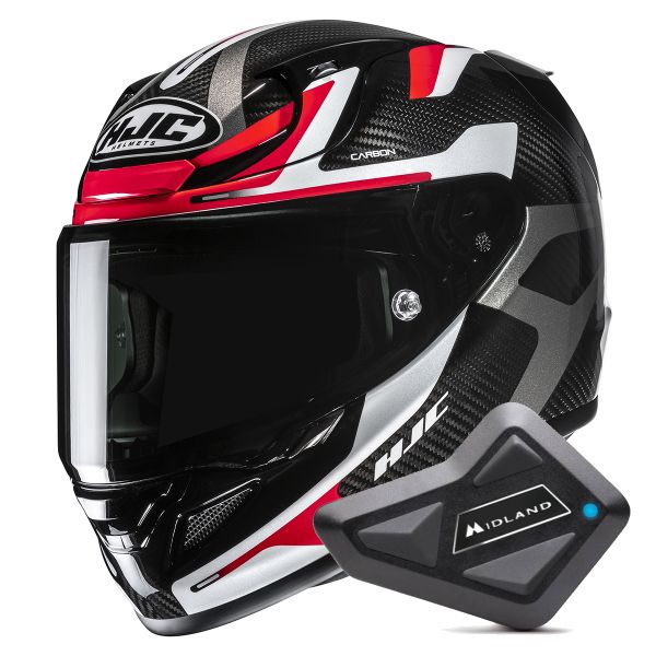 Casque Integral HJC RPHA 12 Carbon Xentra MC1 + Kit Bluetooth BT Mini