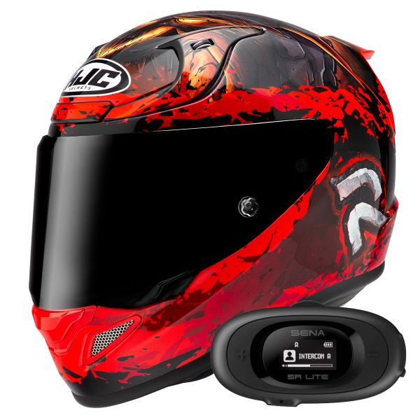 Casque Integral HJC RPHA 12 Diablo Blizzard MC1 + Kit bluetooth 5R Lite Solo