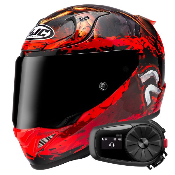 Casque Integral HJC RPHA 12 Diablo Blizzard MC1 + Kit Bluetooth 5S Solo
