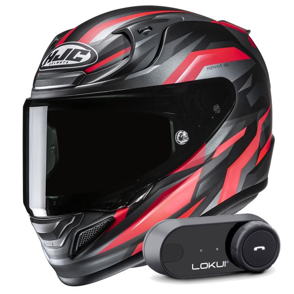 Casque Integral HJC RPHA 12 Dravix MC1SF + Kit Bluetooth Lokui K30