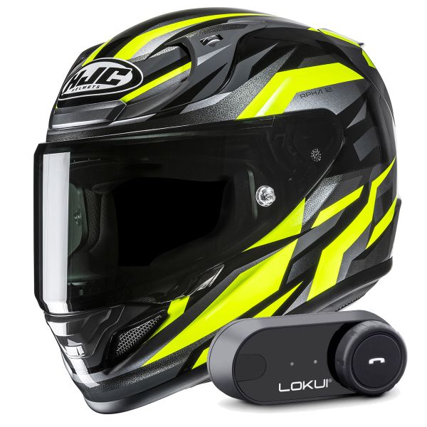 Casque Integral HJC RPHA 12 Dravix MC3H + Kit Bluetooth Lokui K30