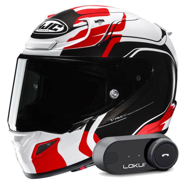 Casque Integral HJC RPHA 12 Lawin MC1 + Kit Bluetooth Lokui K30