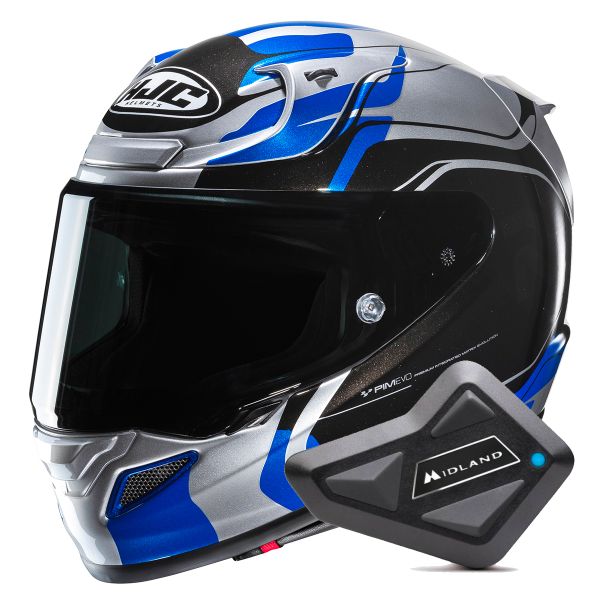 Casque Integral HJC RPHA 12 Lawin MC2 + Kit Bluetooth BT Mini