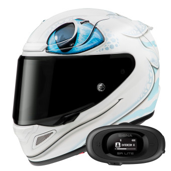 Casque Integral HJC RPHA 12 Light Fury Universal MC2 + Kit bluetooth 5R Lite Solo