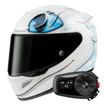 Casque Integral HJC RPHA 12 Light Fury Universal MC2 + Kit Bluetooth 5S solo