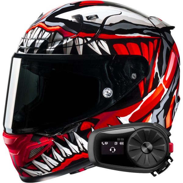 Casque Integral HJC RPHA 12 Maximized Venom Marvel + Kit Bluetooth 5S solo