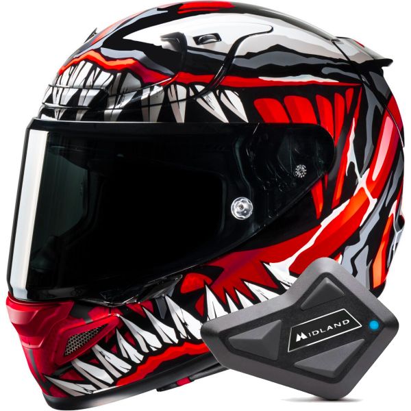 Casque Integral HJC RPHA 12 Maximized Venom Marvel + Kit Bluetooth BT Mini