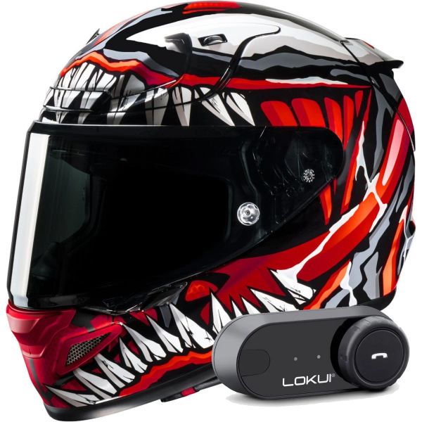 Casque Integral HJC RPHA 12 Maximized Venom Marvel + Kit Bluetooth Lokui K30