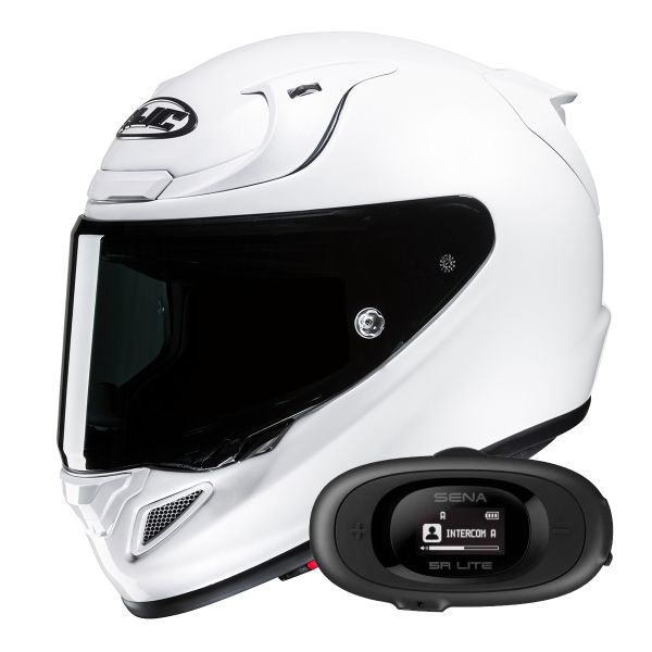 Casque Integral HJC RPHA 12 Pearl White+ Kit bluetooth 5R Lite Solo