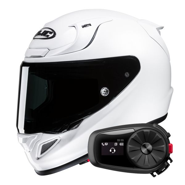 Casque Integral HJC RPHA 12 Pearl White+ Kit Bluetooth 5S Solo Casque Integral HJC RPHA 12 Pearl White+ Kit Bluetooth 5S Solo