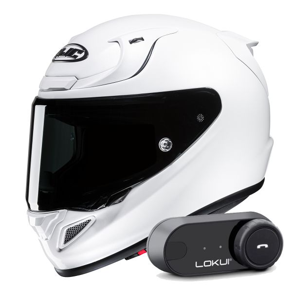 Casque Integral HJC RPHA 12 Pearl White + Kit Bluetooth Lokui K30 Casque Integral HJC RPHA 12 Pearl White + Kit Bluetooth Lokui K30