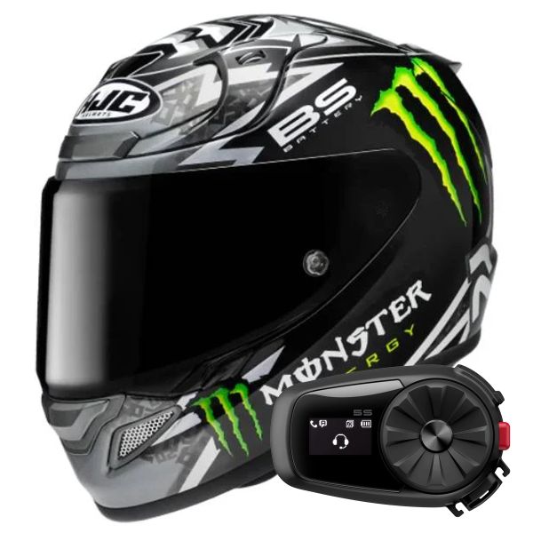 Casque Integral HJC RPHA 12 Quartararo Replica Black MC5 + Kit Bluetooth 5S