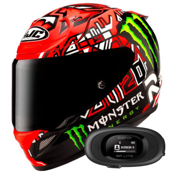 Casque Integral HJC RPHA 12 Quartararo Replica II MC1 + Kit bluetooth 5R Lite