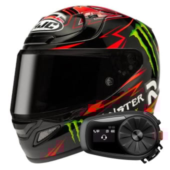 Casque Integral HJC RPHA 12 Quartararo Replica + Kit Bluetooth 5S Solo