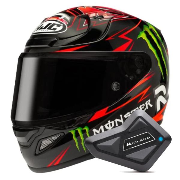 Casque Integral HJC RPHA 12 Quartararo Replica + Kit Bluetooth BT Mini