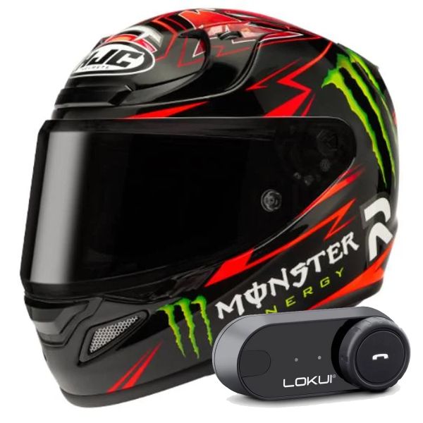 Casque Integral HJC RPHA 12 Quartararo Replica + Kit Bluetooth Lokui K30