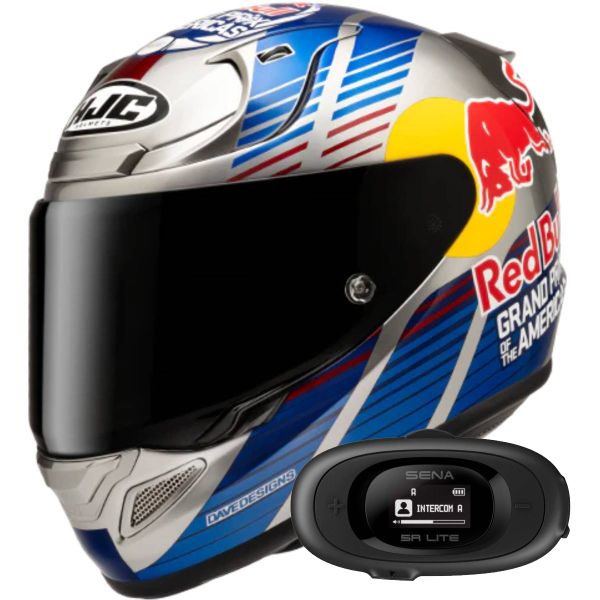 Casque Integral HJC RPHA 12 Red Bull Austin GP 2 MC21 + Kit bluetooth 5R Lite