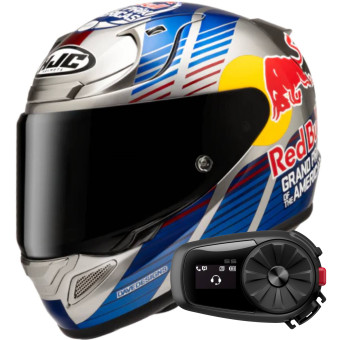 Casque Integral HJC RPHA 12 Red Bull Austin GP 2 MC21 + Kit Bluetooth 5S Solo