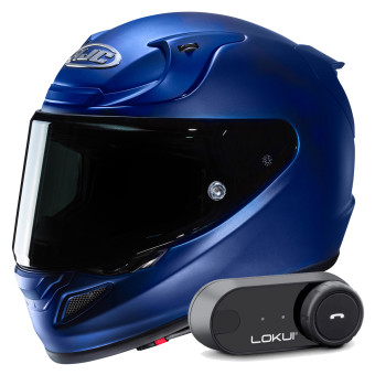 Casque Integral HJC RPHA 12 Semi Flat Metalic Blue + Kit Bluetooth Lokui K30
