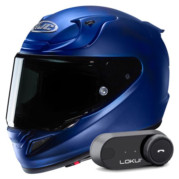Casque Integral HJC RPHA 12 Semi Flat Metalic Blue + Kit Bluetooth Lokui K30 Casque Integral HJC RPHA 12 Semi Flat Metalic Blue + Kit Bluetooth Lokui K30