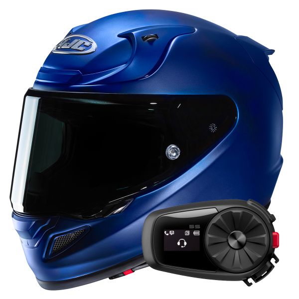 Casque Integral HJC RPHA 12 Semi Flat Metalic Blue+ Kit Bluetooth 5S Solo Casque Integral HJC RPHA 12 Semi Flat Metalic Blue+ Kit Bluetooth 5S Solo